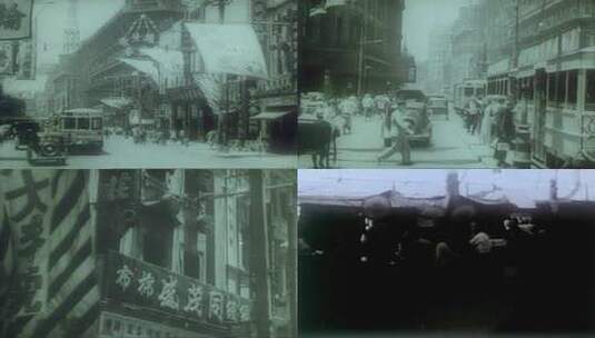 老上海资料 黑白影像下的上海 上海滩高清在线视频素材下载