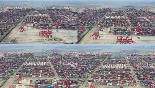 繁忙的港口集装箱运输高清在线视频素材下载
