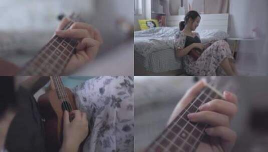 弹吉他女孩高清在线视频素材下载