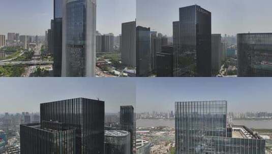 武汉临港大道街景航拍高清在线视频素材下载