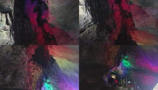 最美郴州万华岩溶洞地下河风光彩色钟乳石2高清在线视频素材下载