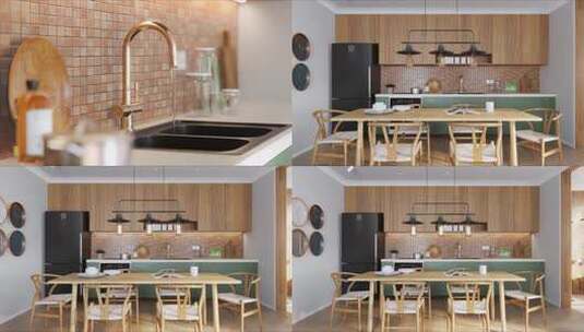 三维厨房 水龙头 厨房  厨房设计 户型高清在线视频素材下载