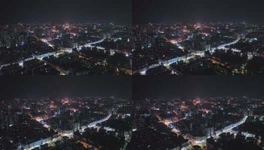 内江市东兴区夜景航拍城市夜晚城市风光风景高清在线视频素材下载