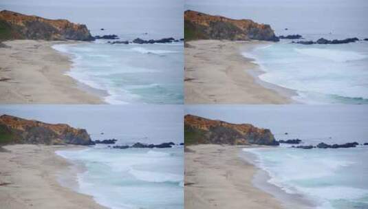北加州海岸海滩Ocean 1高清在线视频素材下载