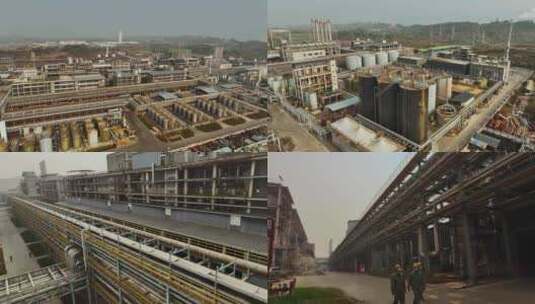 航拍化工厂工业化建筑厂房高清在线视频素材下载