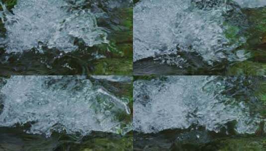 流水水滴小河河流清澈水花高清在线视频素材下载