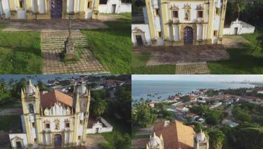 历史悠久的奥林达巴西教堂。美丽的建筑和海洋景观。平底锅拍摄。五颜六色。
雷西高清在线视频素材下载