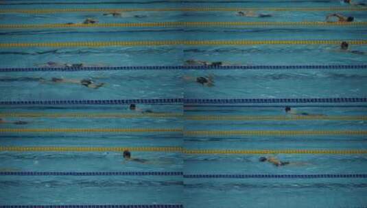 游泳馆室内运动锻炼 升格慢动作高清在线视频素材下载