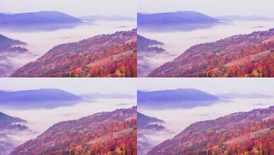 美丽的风景与丘陵和山高清在线视频素材下载