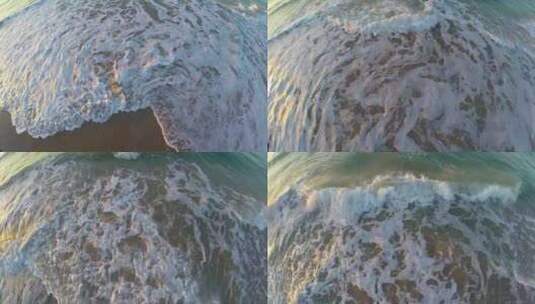 反射日出颜色的海浪高清在线视频素材下载