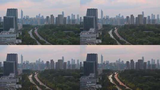4K 南京城市天际线 软件大道  现代高清在线视频素材下载