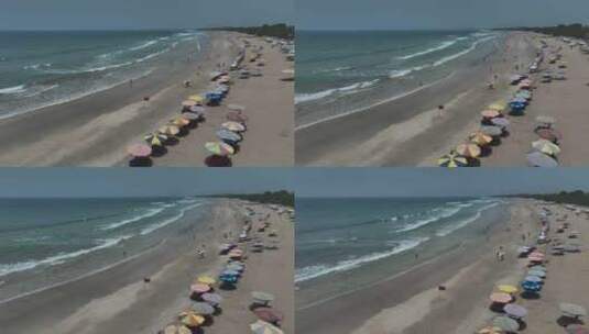 HDR印尼巴厘岛库塔海滩日光浴航拍风光高清在线视频素材下载