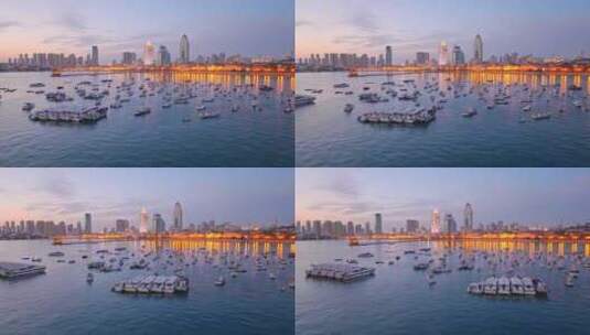 4K航拍青岛海岸城市高清在线视频素材下载
