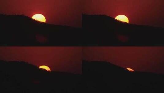 威海里口山太阳下山日落西山高清在线视频素材下载