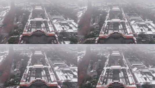 南京朝天宫雪景航拍高清在线视频素材下载