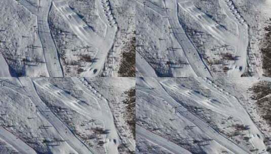 云顶滑雪场雪道航拍高清在线视频素材下载
