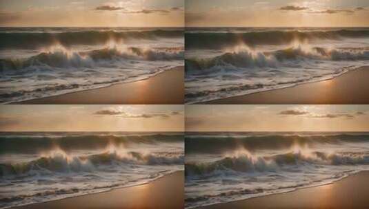 大海海浪阳光海洋浪花海水大气震撼开场片头高清在线视频素材下载