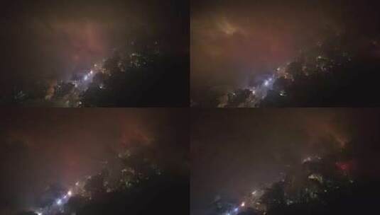 春节除夕家家户户燃放烟花爆竹航拍高清在线视频素材下载