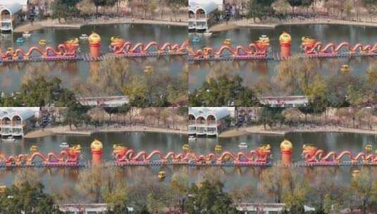 航拍四川广汉金雁湖湿地公园高清在线视频素材下载