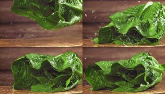 新鲜翠绿的绿色蔬菜芹菜菠菜高清在线视频素材下载