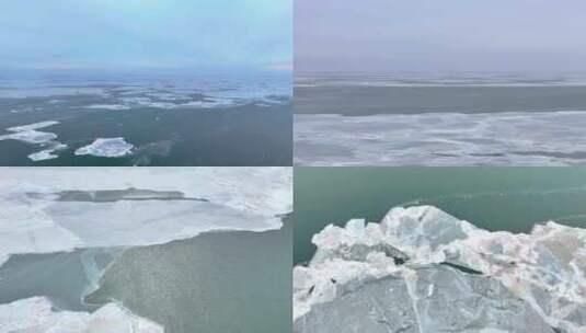 冰封的海面冬天的大海高清在线视频素材下载
