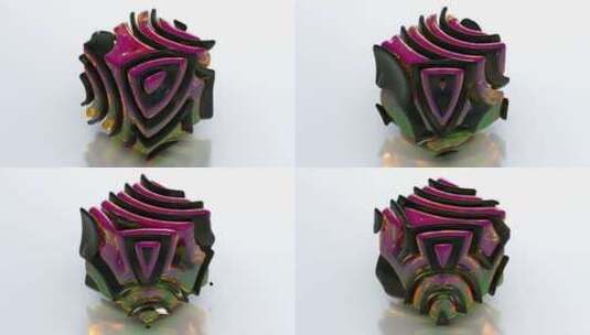 动态分形3D Cube 14高清在线视频素材下载