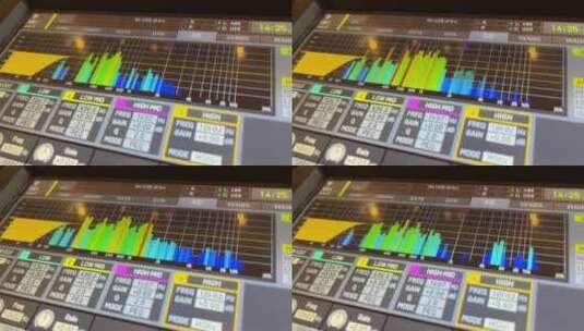 数字调音台液晶显示屏。-特写镜头高清在线视频素材下载
