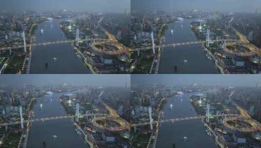 上海 黄浦江 南浦大桥 城市大景 延时高清在线视频素材下载