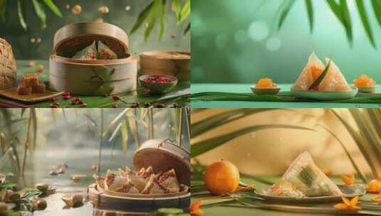 粽子合集创意视频 中国传统节日龙节正阳节高清在线视频素材下载