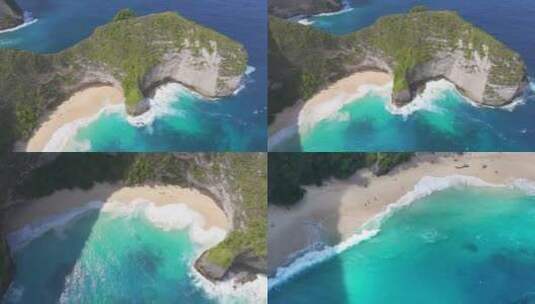 印度尼西亚佩妮达岛航拍海浪大海沙滩巴厘岛高清在线视频素材下载