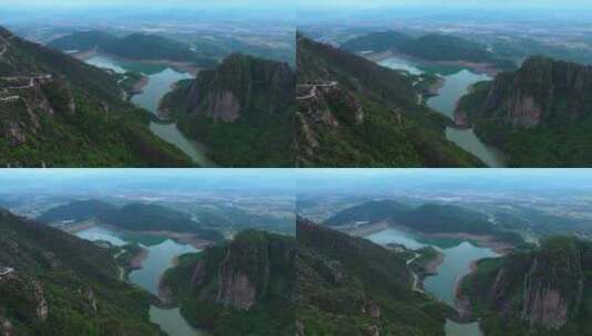 航拍浙江台州市天台山风景区大瀑布琼台景区高清在线视频素材下载