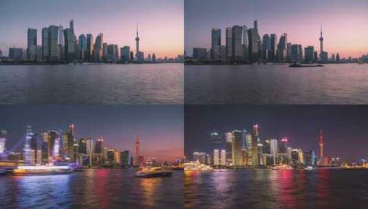 上海北外滩日转夜延时高清在线视频素材下载