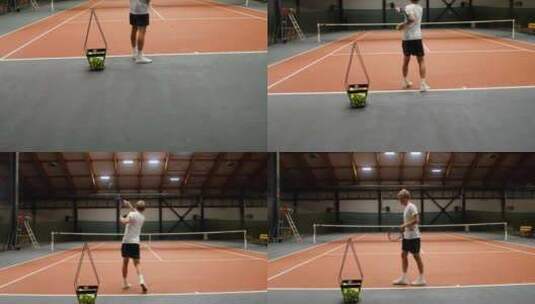 球员，网球，训练，罢工高清在线视频素材下载