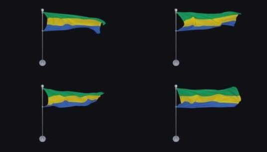加蓬国旗循环高清在线视频素材下载