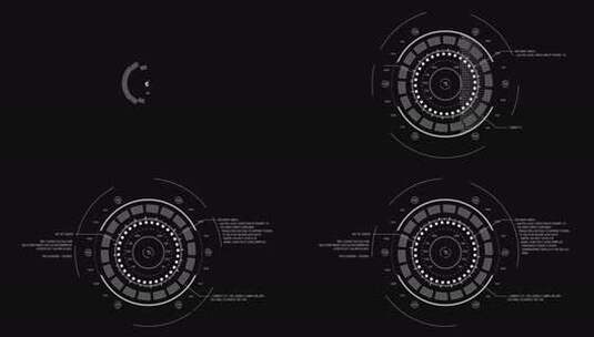 扁平UI特效动画 科技感线条HUD高清在线视频素材下载
