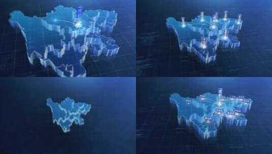 四川真实三维地形地图 folder高清AE视频素材下载