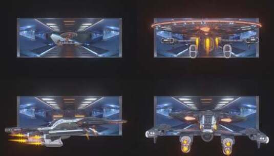 8K大屏飞船3D动画素材高清AE视频素材下载