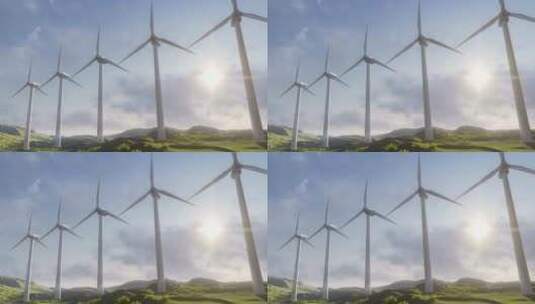 风力发电机组3高清在线视频素材下载