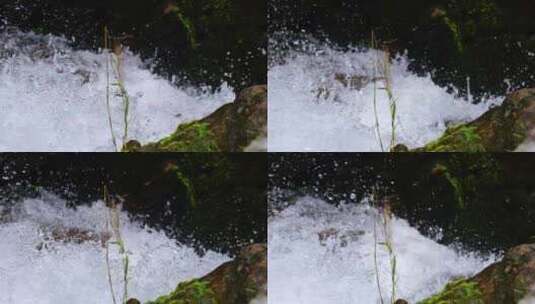 河边流水河流河水小溪山泉泉水流体液体水流高清在线视频素材下载