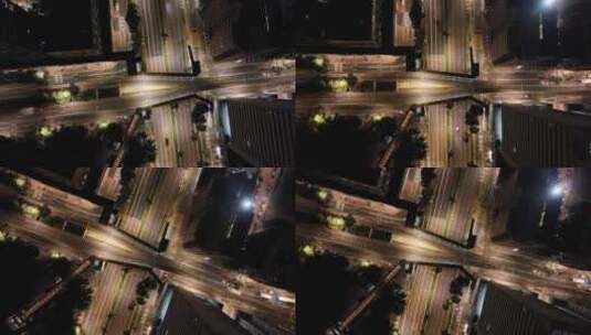 俯拍香港街景道路高清在线视频素材下载