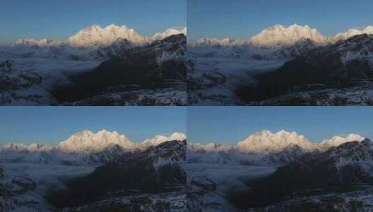 西藏日喀则珠峰东坡嘎玛沟喜马拉雅山脉航拍高清在线视频素材下载