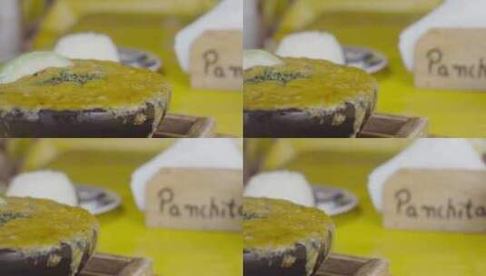 传统海鲜砂锅的细节镜头高清在线视频素材下载