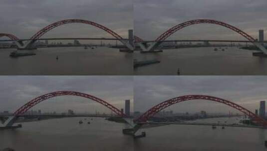 新光大桥快速路航拍原素材高清在线视频素材下载