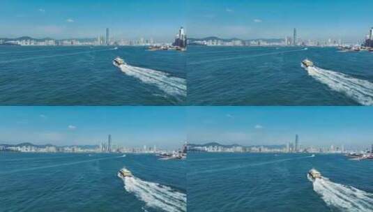 航拍香港维多利亚港高清在线视频素材下载