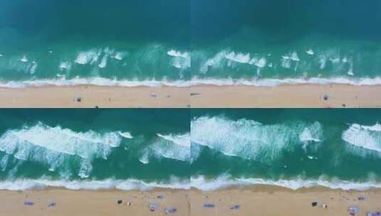 俯视航拍海浪沙滩7高清在线视频素材下载