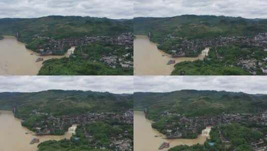 湘西芙蓉镇全景镜头高清在线视频素材下载