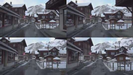 被积雪覆盖的瑞士山区社区高清在线视频素材下载