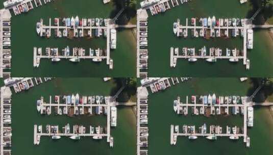游艇停靠在码头高清在线视频素材下载