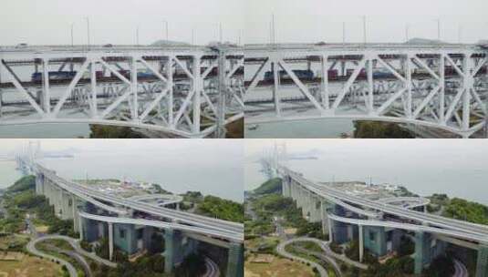 濑户大桥 全景航拍1高清在线视频素材下载