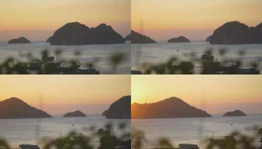 日落时分的海湾高清在线视频素材下载